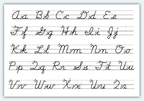 learn   write  cursive  research guide  students