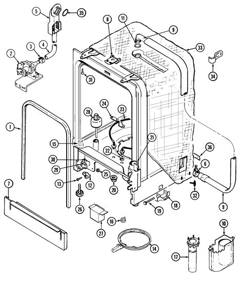 tub diagram parts list  model mdbaww maytag parts dishwasher parts searspartsdirect