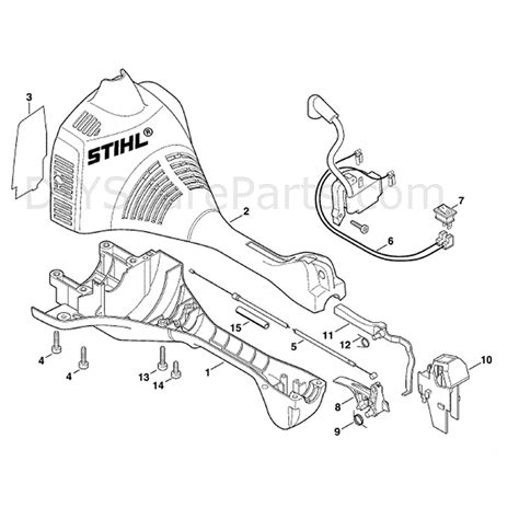 stihl km  engine km  parts diagram engine housing wrap  handle