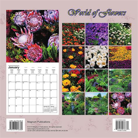 world  flowers calendar  ngnag flower calendars