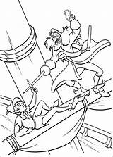 Captain Hook Pages Coloring Getcolorings Pan Peter Fightin sketch template