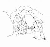 Jesus Coloring Resurrection Tomb Cave Pages Empty Drawing Risen Where Has Color Printable Getcolorings Drawings Getdrawings Buried 21kb Paintingvalley sketch template
