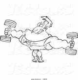 Lifting Weights Bodybuilder Wearing Leishman Toonaday sketch template