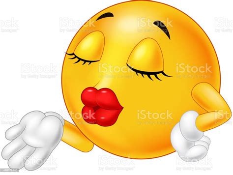 emoticon smiley blowing a kiss stock vector art 488378140 istock