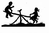 Silhouette Saw Child Seesaw Etsy Die sketch template