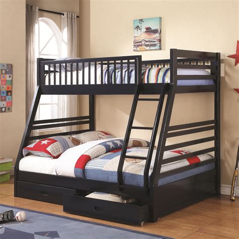 bunks twin  full bunk bed   drawers  attached ladder