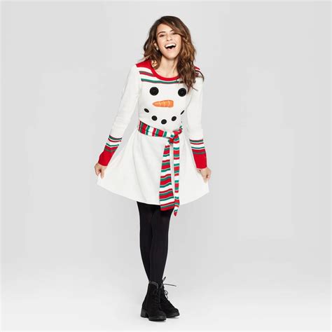 Women S Ugly Christmas Snowman Dress Ugly Christmas