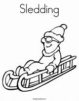Sledding Coloring Sled Pages Template Winter Noodle Twistynoodle Favorites Login Add Popular Twisty Change sketch template