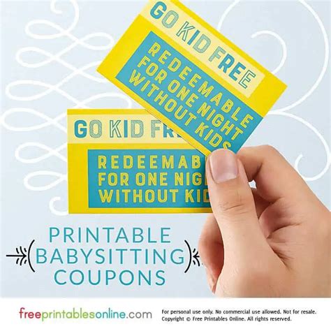 kid  babysitting coupon  printables