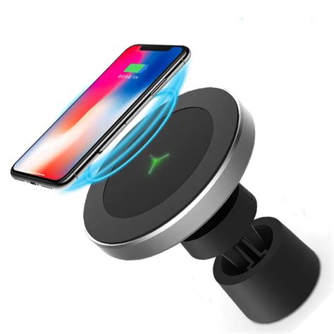 magnetic wireless car charger air vent  dashboard mount holder cradle  qi enabled
