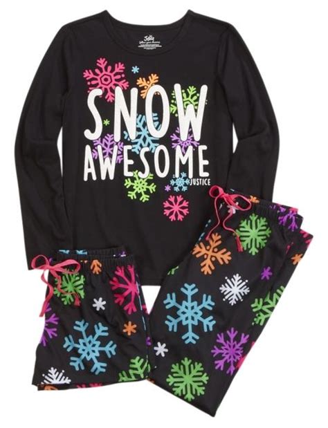 snowflake pajama set girls pajamas sleep undies shop justice