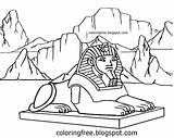 Coloring Sphinx Egyptian Drawing Printable Egypt Pages Lion Giza Pyramids Color Kids Great Teenagers Landmark Getdrawings Desert Land Getcolorings Print sketch template