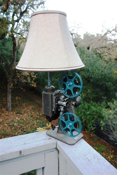 Custom Made Vintage 8mm Film Projector Table Lamp By Urban Mining