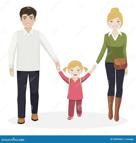 girl   parents stock vector illustration  love