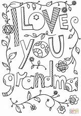Grandma Coloring Pages Printable Doodle Mothers Sheets Happy Sheet Grandparents Adult Kids Birthday Cards Mother Printables Grandparent Heart Card Drawing sketch template