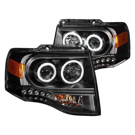 anzo ford expedition  factory halogen headlights  black ccfl