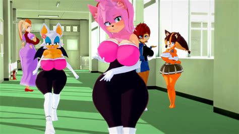 rule 34 2d amy rose amy rose rouge cosplay angry