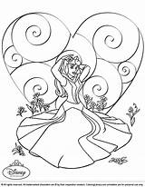 Princess Coloring Pages Disney Princesses Valentine Color Print Book Birthday Heart Au Printable Sheets Activity Aurora Prinses Happy Sleeping Beauty sketch template