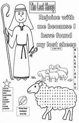Bible Coloring Sheep Lost Printable Kids Jesus Lamb Word Activities Search School Sunday Shepherd Good Parable Activity Pages Puzzles Crafts sketch template