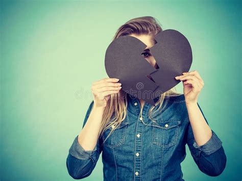 young woman  broken heart stock image image  separation adolescence