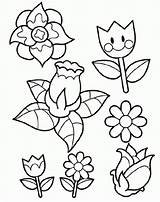 Coloring Spring Flower Printable Pages Type Flowers Color Kids Print Size Popular Coloringhome sketch template