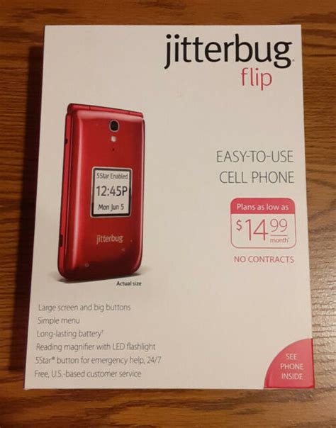 Jitterbug Flip Easy To Use Cell Phone For Seniors Great Call 4043sj6red