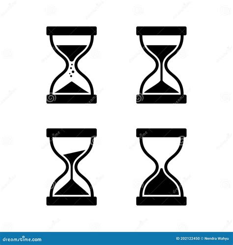 running hourglass icon set with several variations stock vector