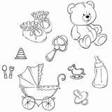 Coloring Baby Accessories Pages Newborn Checklist Essentials sketch template