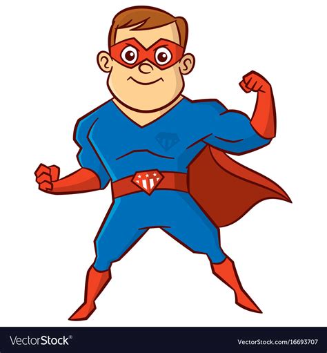 superhero man cartoon character royalty  vector image