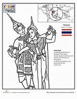 Thailand Coloring Pages Color Printable Worksheets Kids Geography Worksheet Dance Places Traditional Grade Map Printables Thai Colouring Education Flag City sketch template