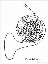 Coloring Horn French Abcteach Brass sketch template