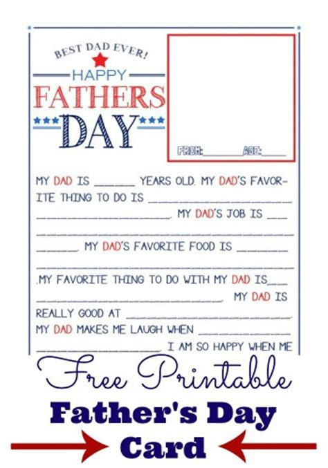 fathers day printable card  frugal adventures