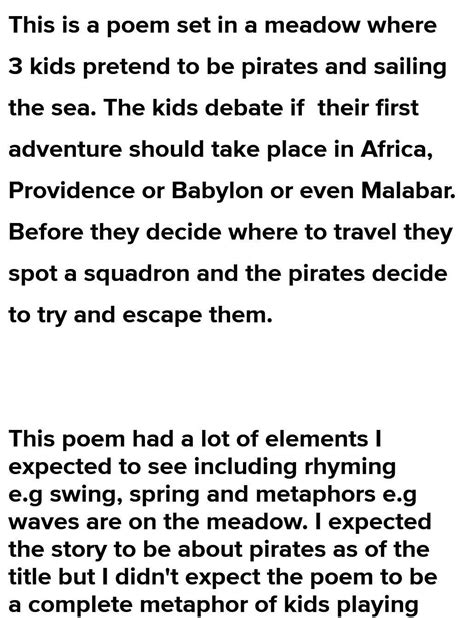 write  summary   poem pirate story    words brainlyin