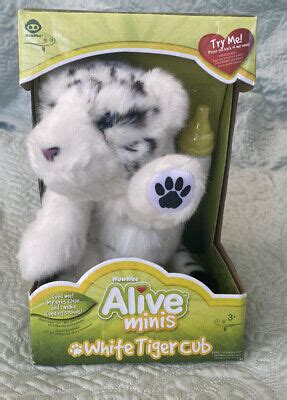 wowwee alive white tiger cub plush robotic sounds animated toy   rare  picclick