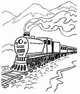 Train Coloring Pages Steam Engine Polar Express Drawing Locomotive Mountain Printable Boys Kids Scenery Track Line Colouring Color Sheets Mountains sketch template