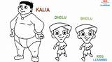Bheem Drawing Chota Bholu Kalia Kids sketch template