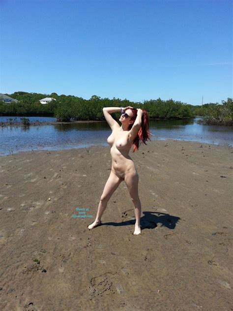 naked redhead at the shore april 2014 voyeur web hall of fame