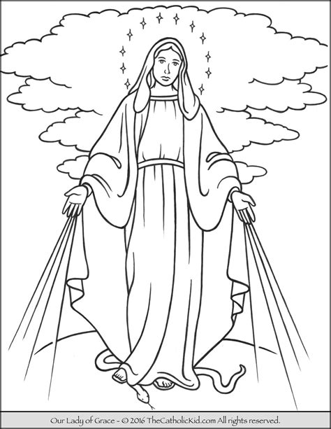 lady  grace coloring page mary thecatholickidcom