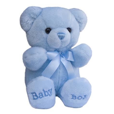 plush blue baby boy teddy bear  aurora