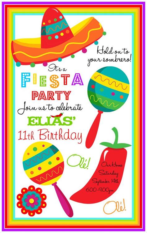 fiesta party invitations fiesta party  thepaperkingdom  etsy