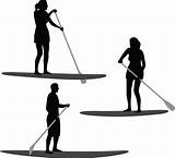 Paddle Boarding Vector Stand Board Clip Illustration Silhouettes Illustrations Signature sketch template