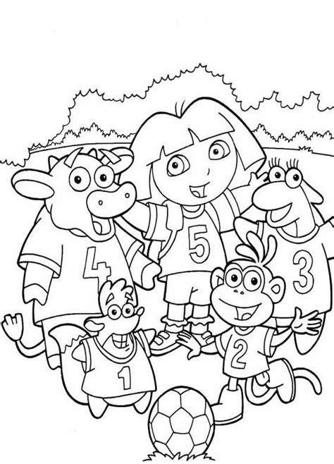 dora coloring pages backpack diego boots swiper print  color