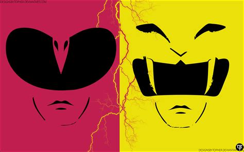 Pink Yellow Mighty Morphin Power Ranger By