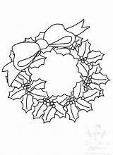 Christmas Wreath Template Bow Coloring Large Related sketch template
