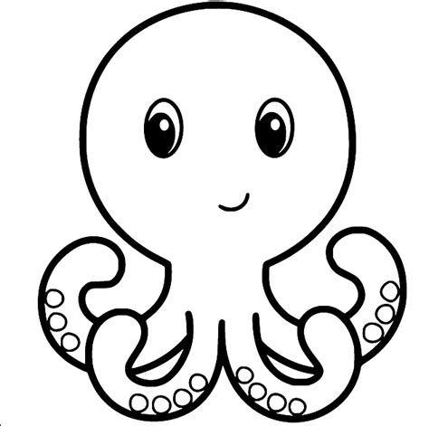 easy cute octopus coloring page  printable coloring pages