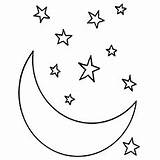 Moon Coloring Pages Stars Printable Goodnight Top Toddler sketch template