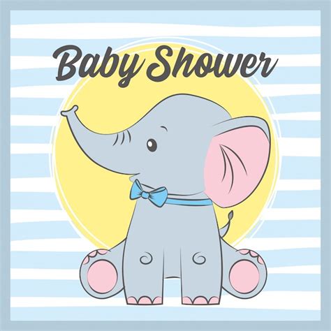 premium vector baby shower card  cute elephant