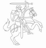Knight Horse Coloring Ages Middle Drawing His Rearing Medieval Horseback Easy Color Print Getdrawings Size Luna sketch template