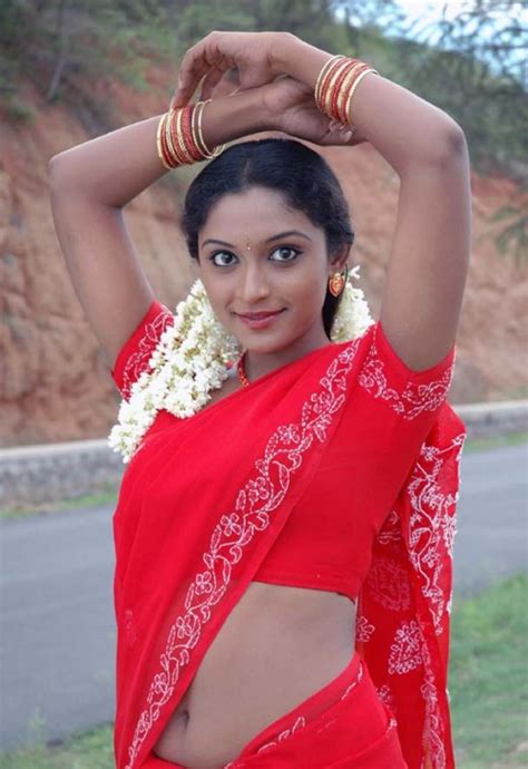 men women photos akshaya hot navel show in red dress