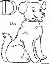 Alphabet Printable Coloring Dog Pages Animal Children sketch template